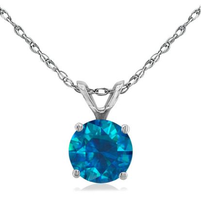 3/4ct Blue Diamond Pendant in White Gold