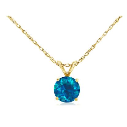 1/8ct Blue Diamond Pendant in Yellow Gold