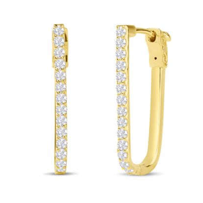 Estate Jewelry 1 Carat Lab Grown Diamond Hoop Earrings In 14 Karat Yellow Gold, 1 Inch