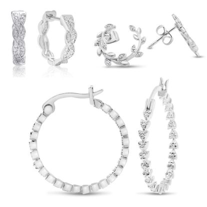 3 Pairs Of Diamond Hoop Earrings For An Amazing Price!
