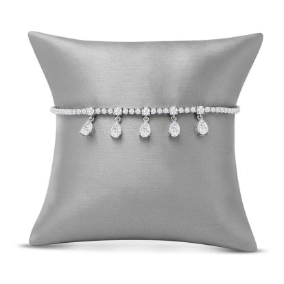 Estate Jewelry 14 Karat White Gold 4 1/2 Carat Diamond Tennis Plus Bracelet, 7 Inches