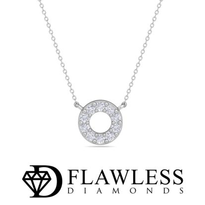 D Flawless Diamonds™ 1/10 Carat Diamond Circle Necklace In Sterling Silver, 18 Inches