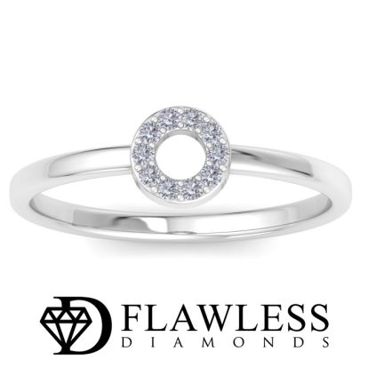 D Flawless Diamonds™ 1/10 Carat Diamond Circle Ring In Sterling Silver