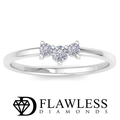 D Flawless Diamonds™ 0.16 Carat Diamond Three Stone Ring In Sterling Silver