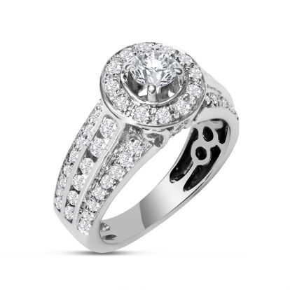 Estate Jewelry 1-1/3 Carat Diamond Engagement Ring In 14 Karat White Gold, Size 5