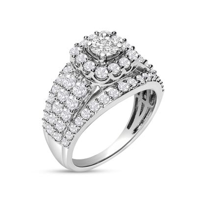 Estate Jewelry 2 Carat Diamond Engagement Ring In 14 Karat White Gold, Size 7