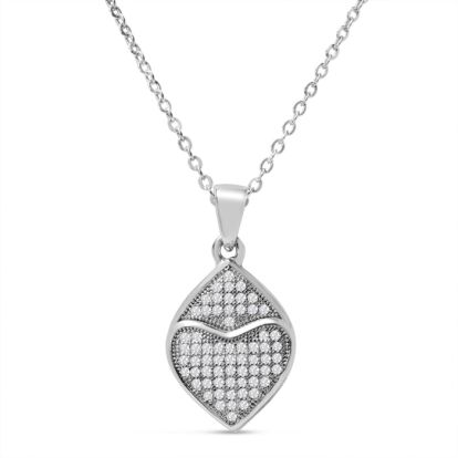 Estate Jewelry Sparkle Double Heart Necklace With Cubic Zirconias In Sterling Silver, 18 Inches