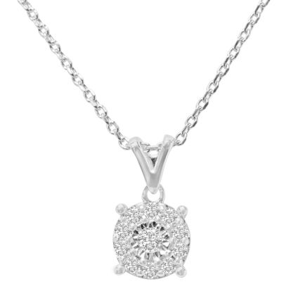 1/4 Carat Fiery Natural Diamond Cluster Necklace In Solid Sterling Silver