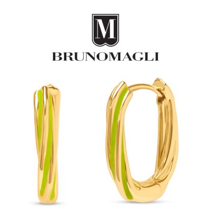 Bruno Magli Serena Gold Hoop Earrings, Verde