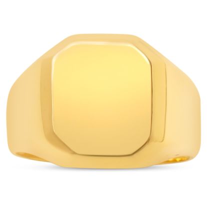 Estate Jewelry Gents Octagon Shape Signet Ring In Yellow Gold Overlay, Size 9.5