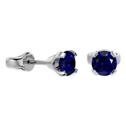 1/2 Carat Sapphire Stud Earrings In White Gold