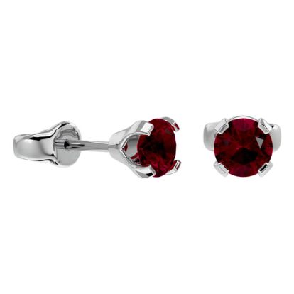 1/2 Carat Ruby Stud Earrings In White Gold