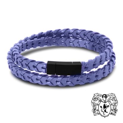 Bruno Magli Mens Fishtail Leather Wrap Bracelet, Indigo
