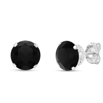 2 Carat Black Moissanite Stud Earrings In White Gold