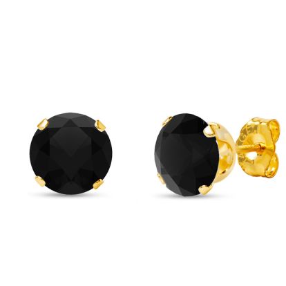 2 Carat Black Moissanite Stud Earrings In Yellow Gold