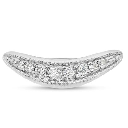 Estate Jewelry 1/3 Carat Moissanite Curved Milgrain Band, Size 6