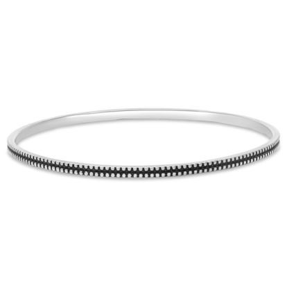 Estate Jewelry Sterling Silver Antiqued-Styled Bangle Bracelet