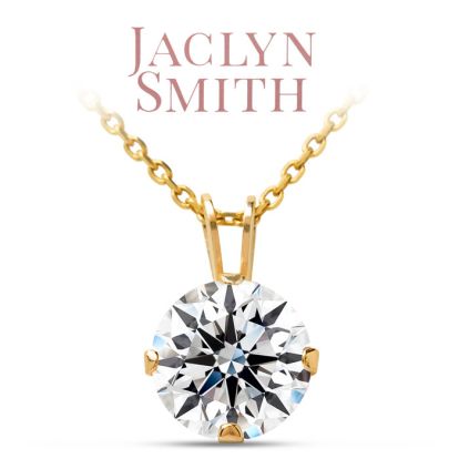 Jaclyn Smith 2 Carat Moissanite Solitaire Necklace In Yellow Gold