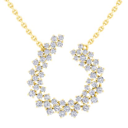 2 Carat Lab Grown Diamond Statement Necklace In Yellow Gold, 18 Inches