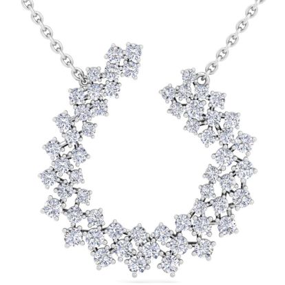 4 Carat Lab Grown Diamond Statement Necklace In Sterling Silver, 18 Inches