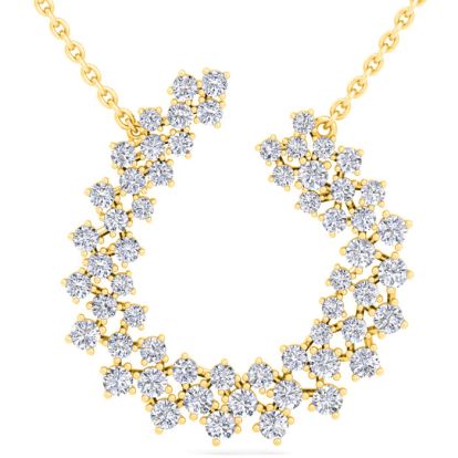 4 Carat Lab Grown Diamond Statement Necklace In Yellow Gold, 18 Inches