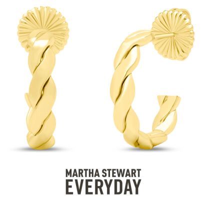 Martha Stewart Everyday Preppy Hoop Earrings In Gold