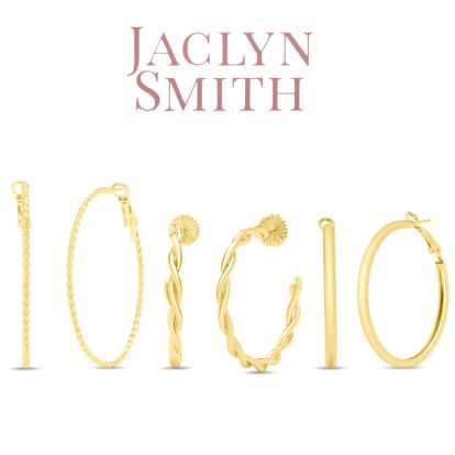 Jaclyn Smith Textured Gold Hoop Earrings Set of 3