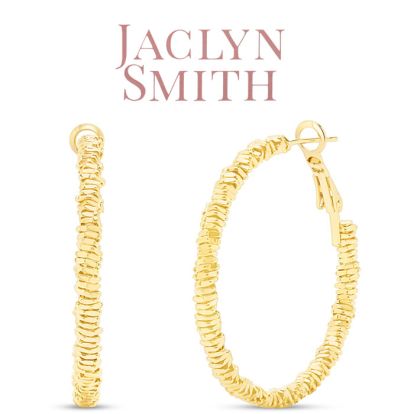 Jaclyn Smith Decorated Hoop Earrings In Gold