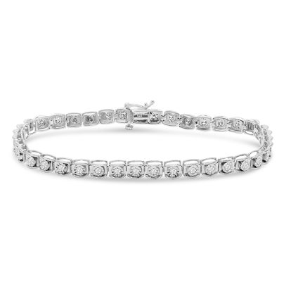 1 Carat Natural Diamond Miracle Tennis Bracelet In Sterling Silver, 7 Inches