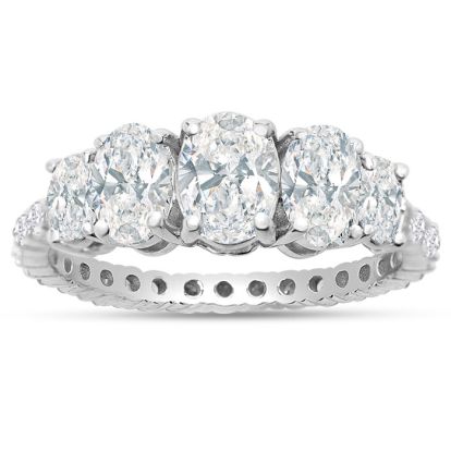 2 Carat Fancy Lab Grown Diamond Eternity Engagement Ring In Sterling Silver