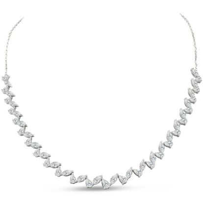 7.36 Carat Lab Grown Diamond Fancy Necklace In 14K White Gold, 16 Inches