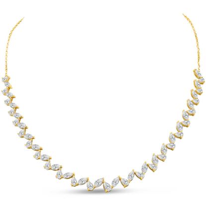 7.36 Carat Lab Grown Diamond Fancy Necklace In 14K Yellow Gold, 16 Inches