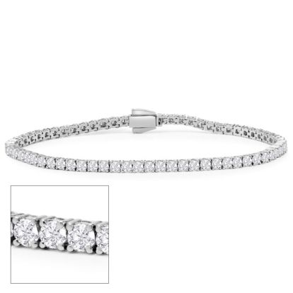 3 Carat Lab Grown Diamond Tennis Bracelet In Sterling Silver, 7 Inches