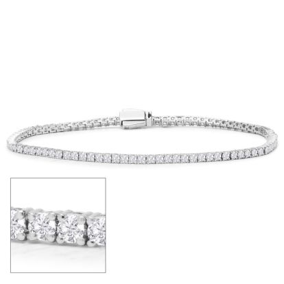 5 Carat Lab Grown Diamond Tennis Bracelet In Sterling Silver, 7 Inches