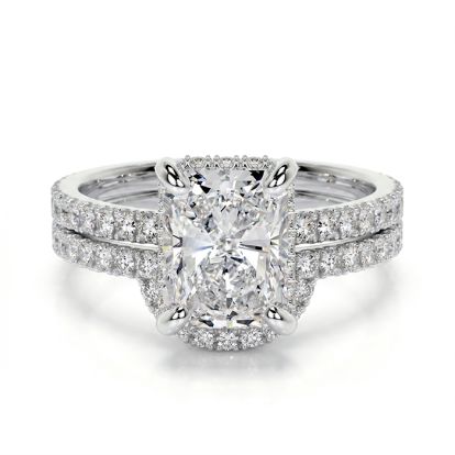 Special order 2.50 carat lab grown diamond bridal set including 1.50 carat radiant center