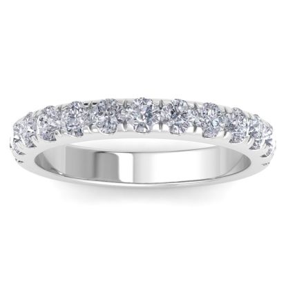 1 Carat Lab Grown Diamond Wedding Band In Sterling Silver