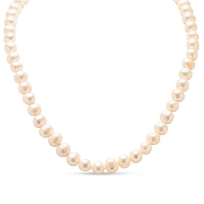 Estate Jewelry Baroque Pearl Strand Necklace With White Lobster Clasp, 18 Inches