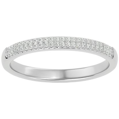 Moissanite Engagement Ring; 1/4 Carat Moissanite Pave Wedding Band In Sterling Silver. Extremely High Quality!