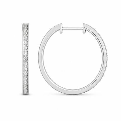 Estate Jewelry 1/4 Carat Natural Diamond Earrings In Sterling Silver, 1 Inch
