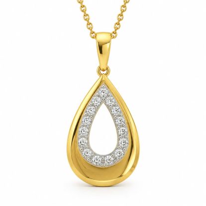 1/4 Carat Lab Grown Diamond Pear Drop Necklace In 14K Yellow Gold Over Sterling Silver