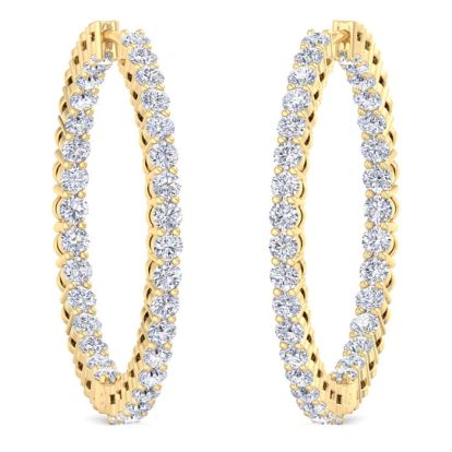 2 Carat Endless Lab Grown Diamond Hoop Earrings In 14K Yellow Gold