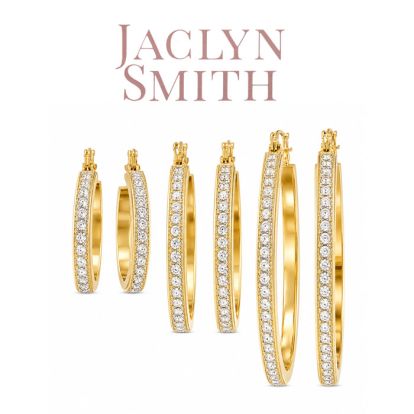 Jaclyn Smith Crystal Hoop Earrings Set of 3