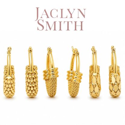 Jaclyn Smith Party Gold Hoop Earrings Set of 3