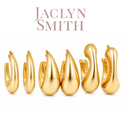 Jaclyn Smith Modern Gold Hoop Earrings Set of 3