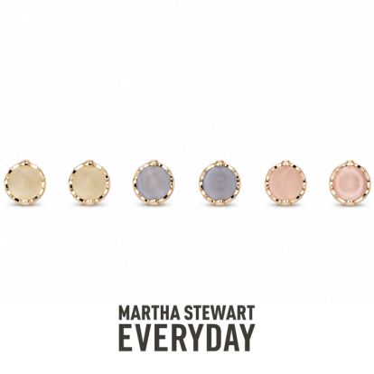 Martha Stewart Everyday Round Colored Stone Earrings Set of 3