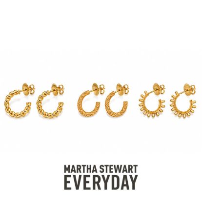 Martha Stewart Everyday Gold Hoop Earrings Set of 3