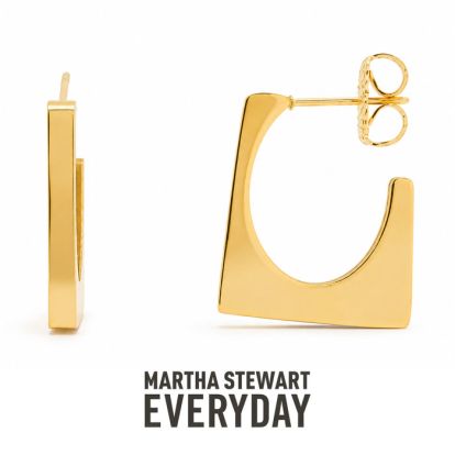 Martha Stewart Everyday Geometric Hoop Earrings In Gold