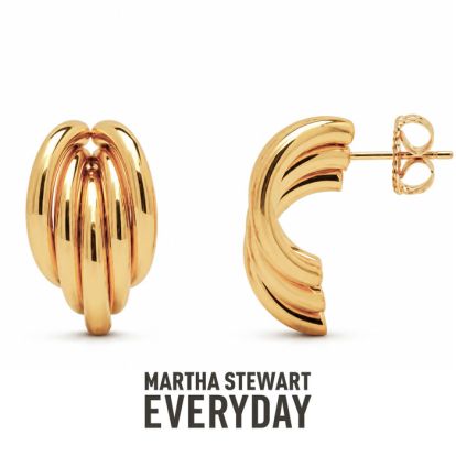Martha Stewart Everyday Ribbed Drop Earrings In Gold