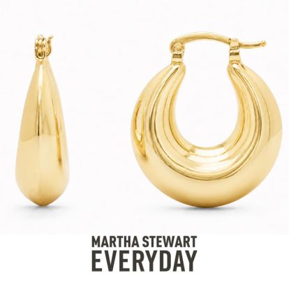 Martha Stewart Everyday Plump Hoop Earrings In Gold