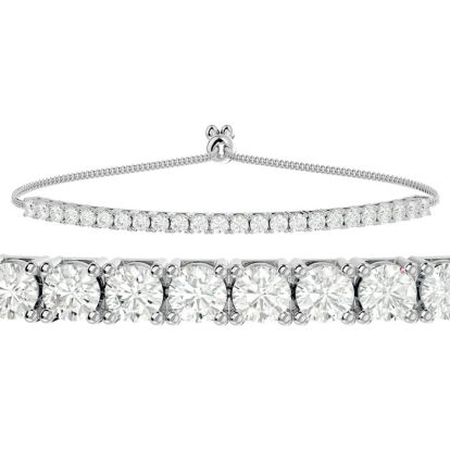 2 Carat Diamond Bolo Tennis Bracelet In Sterling Silver, Adjustable 6-9 inches
